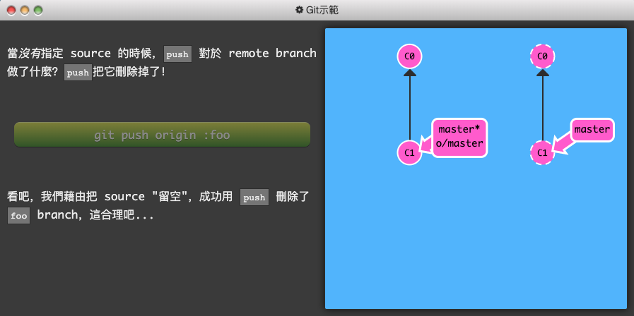 Git 練習遊戲_learngitbranching-7-關於 origin 和其它 repo，git remote 的進階指令-7-沒有 source-2