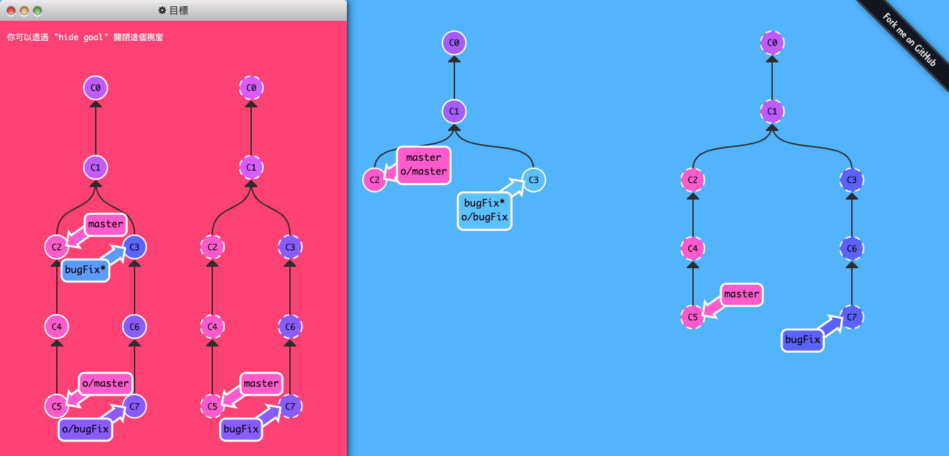 Git 練習遊戲_learngitbranching-6-Push & Pull — Git Remotes!-3-git fetch-3